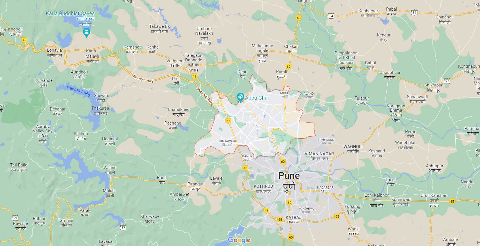 VJ Pimpri Chinchwad Pune Location Map